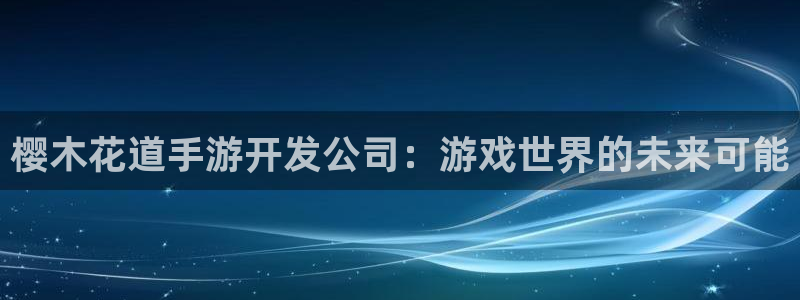 巅峰国际：樱木花道手游开发公司：游戏世界的未来可能